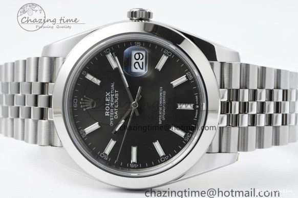 0419 OdorResistant DateJust 41 SS Polished Bezel KING 1:1 Best Edition 904L Steel Gray Stick Dial on Jubilee Bracelet VR 2207